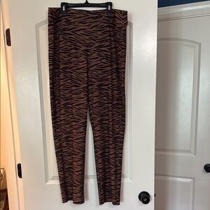 Brown Tiger Print Women's Pants Size 2r (12)